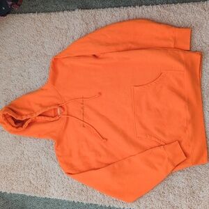 Phenomenally Brown Orange Hooded Fleece Lined Men's Sweatshirt‎ L